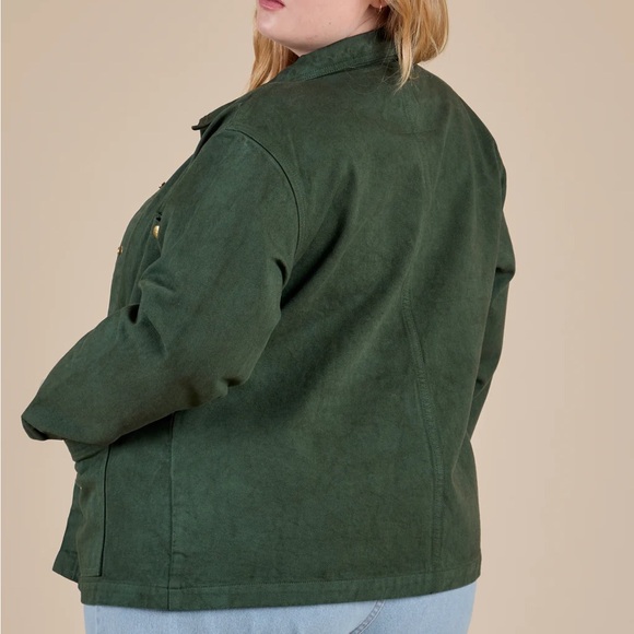 Big Bud Press Denim Work Jacket Emerald Green Unisex 1XL 100% Cotton Plus Size - Picture 3 of 16